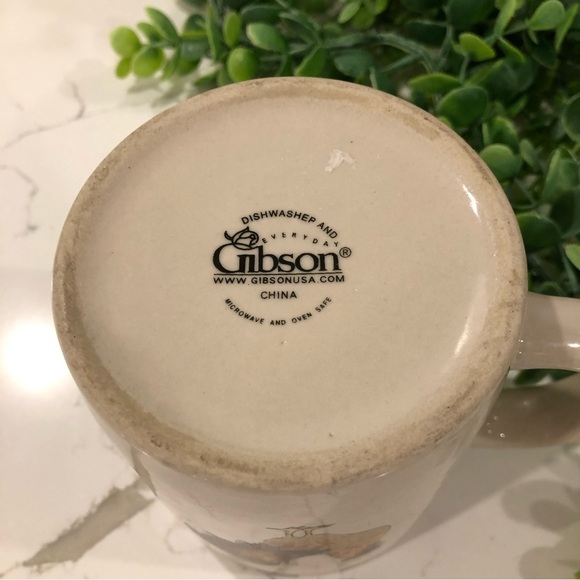Gibson Everyday Rooster Coffee Cup Cute White Black Mug EUC stoneware - Picture 4 of 4